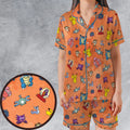 Pokemon Character Scatter Satin Short-Sleeve Pajamas Set