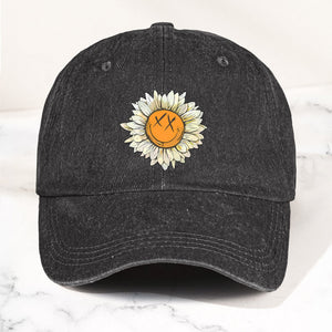 Blink-182 Denim Cap Sunflower Smiley Aesthetic Dad Hat (With Box)