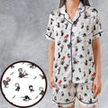 Baby Horror Characters Pattern Satin Short-Sleeve Pajamas Set