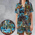 Travel And Fight Pirates of the Caribbean Satin Short-Sleeve Pajamas Set