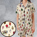 Wacky Races Characters Satin Short-Sleeve Pajamas Set