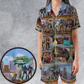 80’s Turtle Power Satin Short-Sleeve Pajamas Set