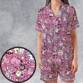 Fairy Pokemon Pattern Satin Short-Sleeve Pajamas Set