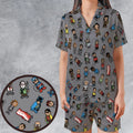 Homies Satin Short-Sleeve Pajamas Set