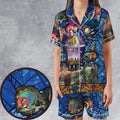 The Beginning Star Trek Pattern Satin Short-Sleeve Pajamas Set