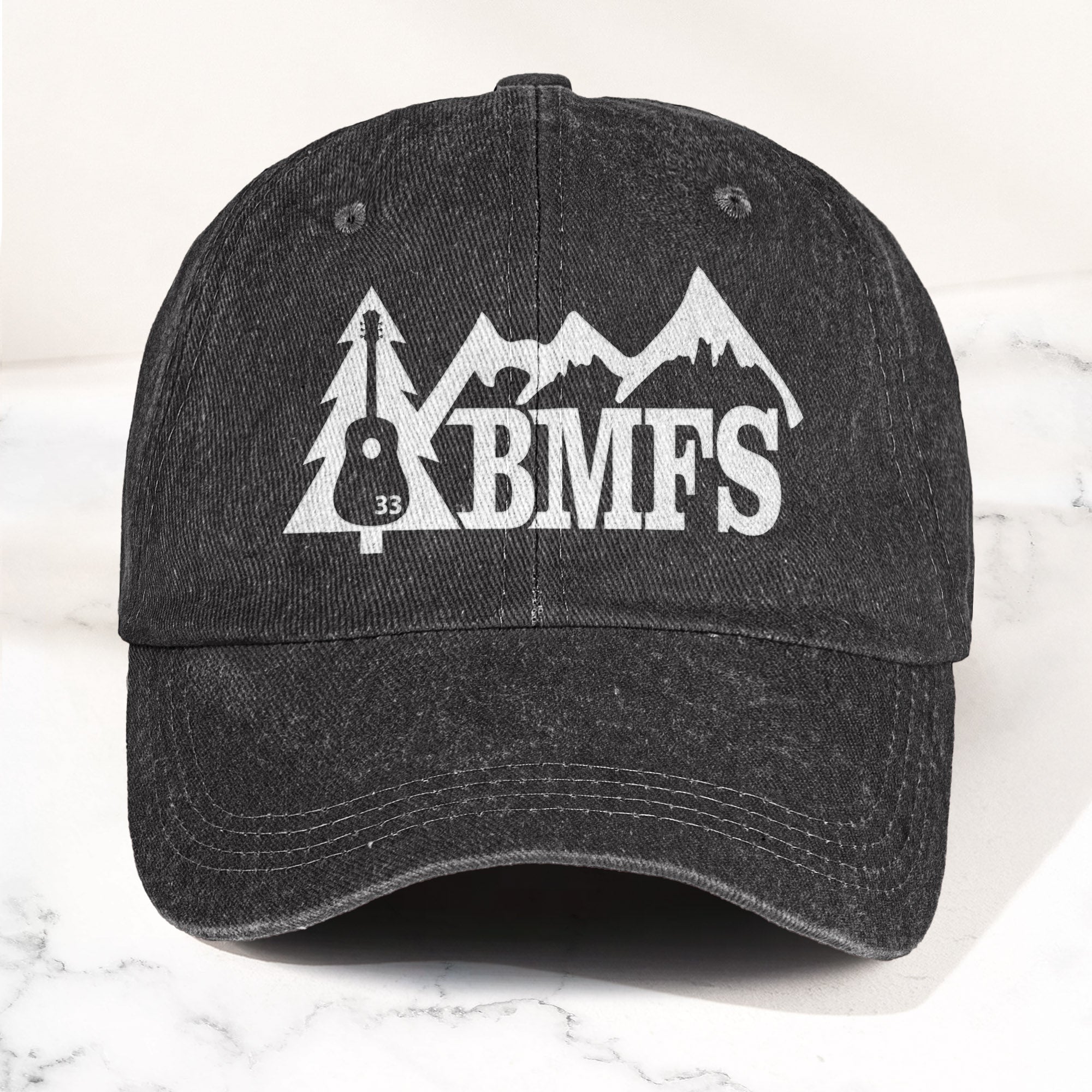 Billy Strings BMFS Acoustic Guitar Mountain Nature Music Merch Denim Cap Retro Vintage Dad Cap Gift For Dad (With Box)