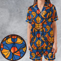 Stained Glass Star Trek Satin Short-Sleeve Pajamas Set
