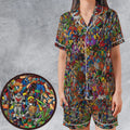 MOTU's Characters Figure Pattern He-man and The Masters of The Universe Satin Short-Sleeve Pajamas Set