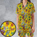 Treehouse of Horror The Simpson Satin Short-Sleeve Pajamas Set