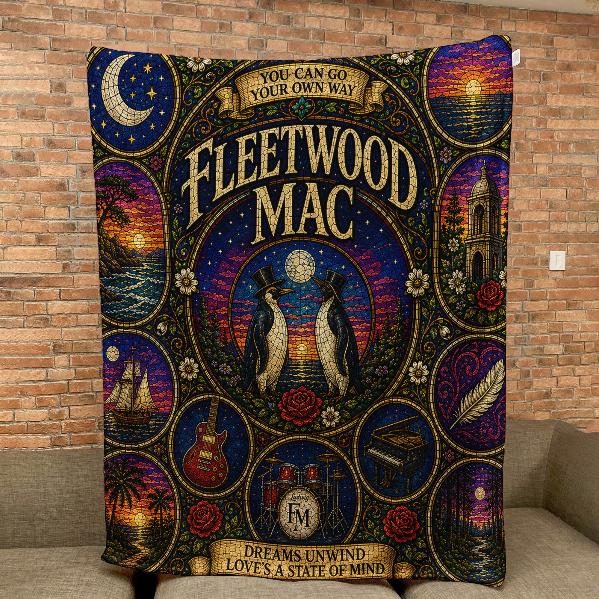 Fleetwood Mac Sherpa Blanket Dreams Stained Glass Blanket