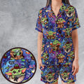 Baby Yoda In the Galaxy Satin Short-Sleeve Pajamas Set