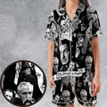 Horror Characters The Many Faces Of Vincent Price Satin Short-Sleeve Pajamas Set