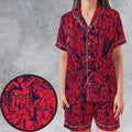 Gundam Camo Magenta Gundam Satin Short-Sleeve Pajamas Set