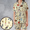 El Chavo Cartoon Characters Satin Short-Sleeve Pajamas Set