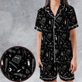 Buffy The Vampire Slayer Items Pattern Satin Short-Sleeve Pajamas Set