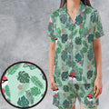 Bulbasaur Pokemon Pattern Satin Short-Sleeve Pajamas Set