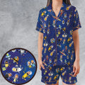 Outer Space Bob's Burgers Satin Short-Sleeve Pajamas Set