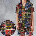 Modern Horror Movies Nope Ghostface Pinhead Pearl Leatherface Halloween Satin Short-Sleeve Pajamas Set