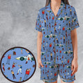 Speed Racer Characters Pattern Satin Short-Sleeve Pajamas Set