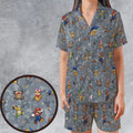Super Mario Nintendo Video Game Satin Short-Sleeve Pajamas Set