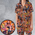 The Big Lebowski Painting Pattern Satin Short-Sleeve Pajamas Set
