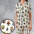 Doctor Who and Mr Men Pattern Satin Short-Sleeve Pajamas Set