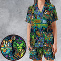 Monsters Mayhem and The Mystery Machine Scooby Doo Satin Short-Sleeve Pajamas Set