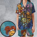Fraggle Rock Larsen The Muppets Satin Short-Sleeve Pajamas Set