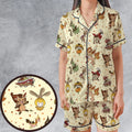 Autumn Vibes Pokemon Pattern Satin Short-Sleeve Pajamas Set