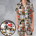 Stuck in the 80s Famous Sitcom Satin Short-Sleeve Pajamas Set