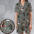 Unusual Christmas Krampus Satin Short-Sleeve Pajamas Set