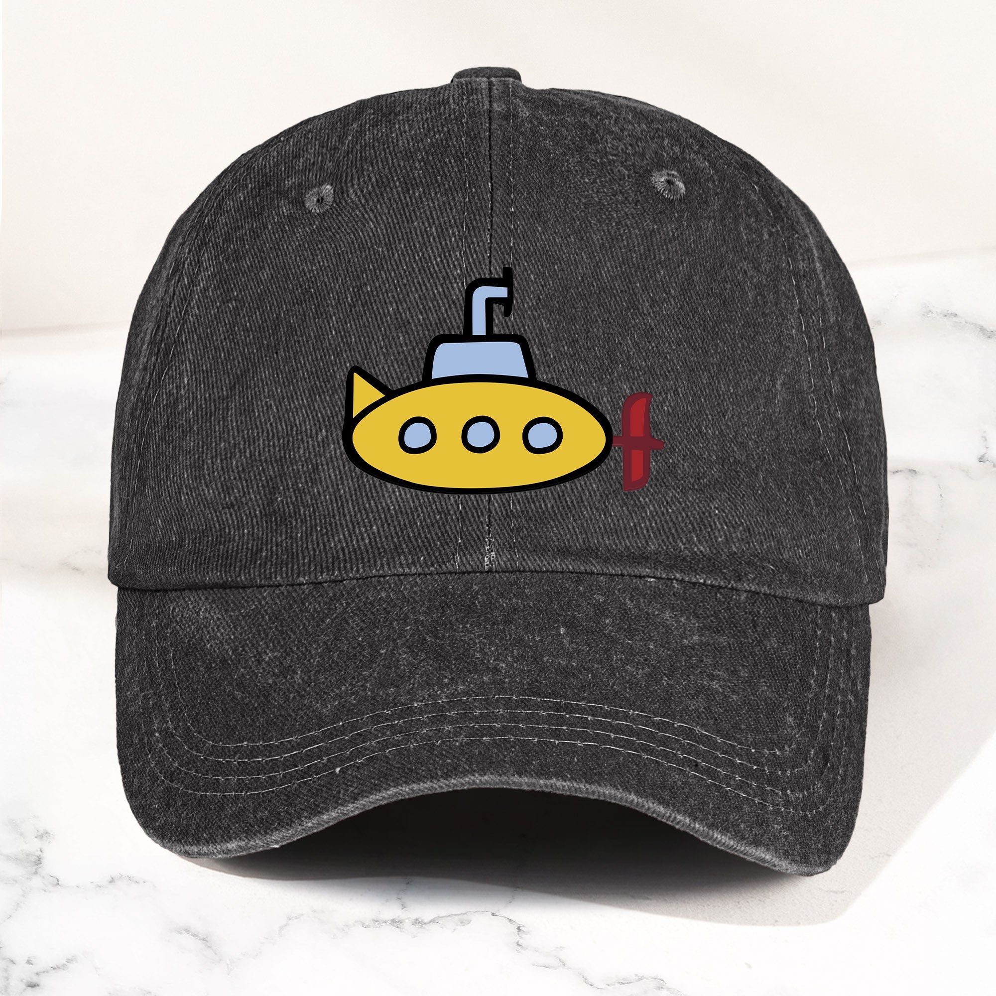 The Beatles Denim Cap Yellow Submarine Minimalist Dad Hat ( With Box)
