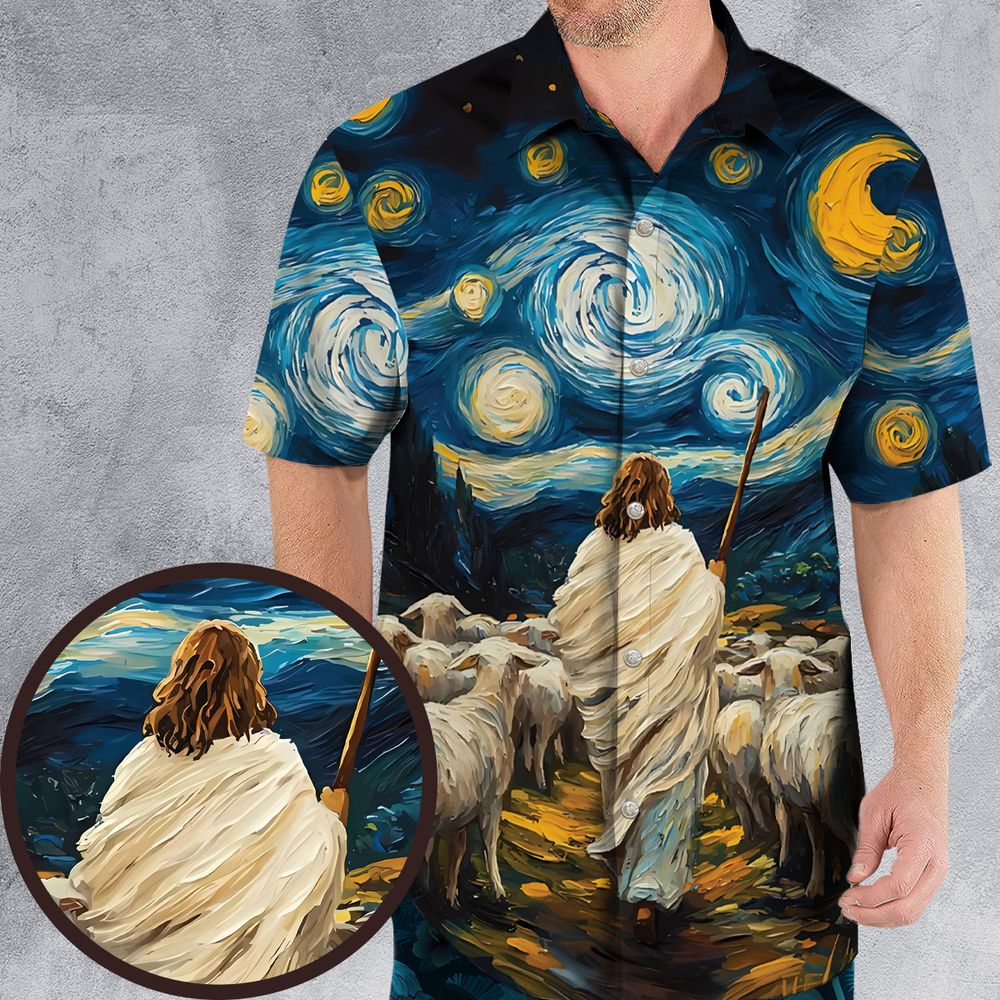 Shepherd Sheep Starry Night -  - 1