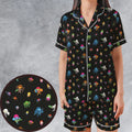 Metroid Pattern Satin Short-Sleeve Pajamas Set