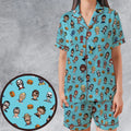 Many Faces of Bob's Burger Satin Short-Sleeve Pajamas Set