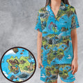 Ghibli Land Satin Short-Sleeve Pajamas Set