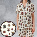 Doom Chibi Characters Satin Short-Sleeve Pajamas Set