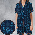 Trekkie Star Trek Pattern Satin Short-Sleeve Pajamas Set