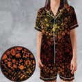 Red Key Heart Kingdom Hearts Satin Short-Sleeve Pajamas Set