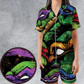 Four Ninja Turtles TMNT Satin Short-Sleeve Pajamas Set
