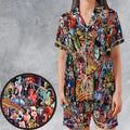 Horror My Love Satin Short-Sleeve Pajamas Set