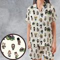 Hey Arnold Characters Satin Short-Sleeve Pajamas Set