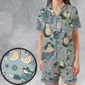 Summer Relax Snorlax Pokemon Satin Short-Sleeve Pajamas Set