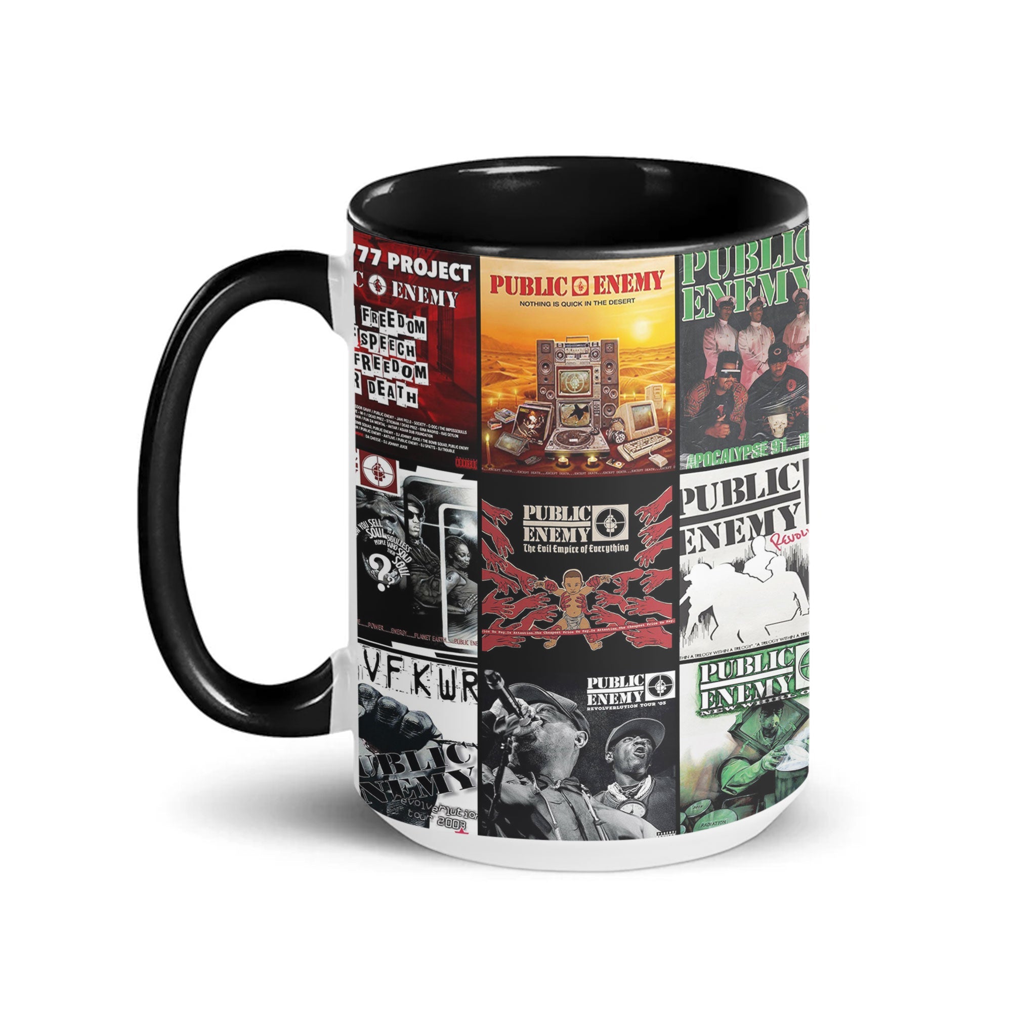 Public Enemy Accent Mug Iconic Album Cover Collage Gift for Hip-Hop Fans