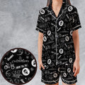 Never Say Die The Goonies Pattern Satin Short-Sleeve Pajamas Set