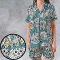 Pachirisu Stained Glass Pokemon Satin Short-Sleeve Pajamas Set