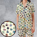Pokemon In Substitute Style Satin Short-Sleeve Pajamas Set