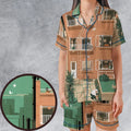 Rear Window Satin Short-Sleeve Pajamas Set