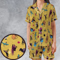 Friends in Emerald City Wizard of Oz Satin Short-Sleeve Pajamas Set