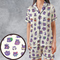 Gengar Cosplay Pokemon Satin Short-Sleeve Pajamas Set